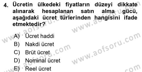 Sosyal Politika Dersi 2016 - 2017 Yılı 3 Ders Sınav Soruları 4. Soru