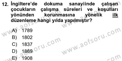 Sosyal Politika Dersi 2016 - 2017 Yılı (Vize) Ara Sınav Soruları 12. Soru