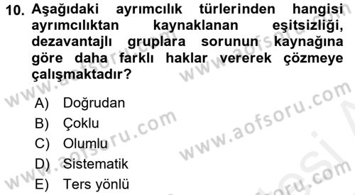 Sosyal Politika Dersi 2016 - 2017 Yılı (Final) Dönem Sonu Sınav Soruları 10. Soru