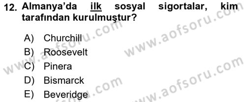 Sosyal Politika Dersi 2016 - 2017 Yılı (Final) Dönem Sonu Sınav Soruları 12. Soru