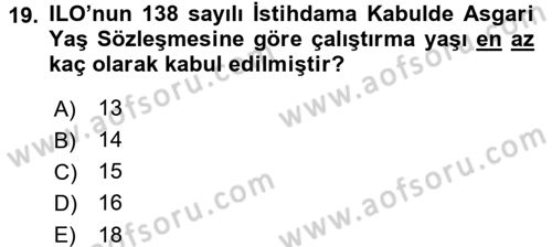 Sosyal Politika Dersi 2016 - 2017 Yılı (Final) Dönem Sonu Sınav Soruları 19. Soru