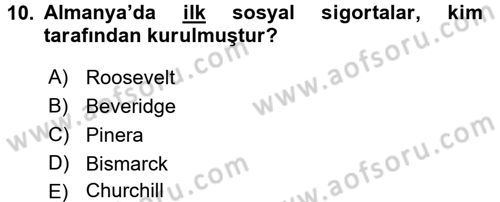 Sosyal Politika Dersi 2017 - 2018 Yılı 3 Ders Sınav Soruları 10. Soru