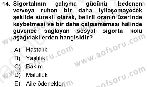 Sosyal Politika Dersi 2017 - 2018 Yılı 3 Ders Sınav Soruları 14. Soru