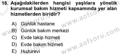Sosyal Politika Dersi 2017 - 2018 Yılı 3 Ders Sınav Soruları 18. Soru