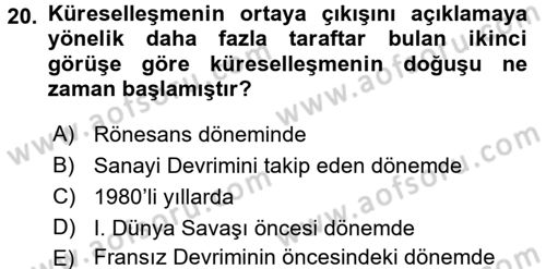 Sosyal Politika Dersi 2017 - 2018 Yılı 3 Ders Sınav Soruları 20. Soru