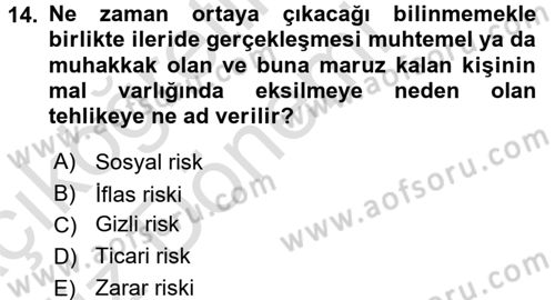 Sosyal Politika Dersi 2017 - 2018 Yılı (Vize) Ara Sınav Soruları 14. Soru