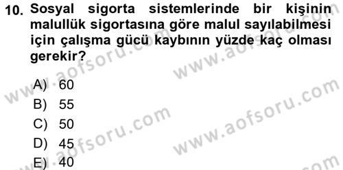 Sosyal Politika Dersi 2017 - 2018 Yılı (Final) Dönem Sonu Sınav Soruları 10. Soru