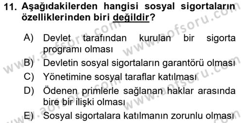 Sosyal Politika Dersi 2017 - 2018 Yılı (Final) Dönem Sonu Sınav Soruları 11. Soru