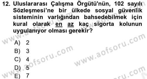 Sosyal Politika Dersi 2017 - 2018 Yılı (Final) Dönem Sonu Sınav Soruları 12. Soru