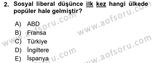 Sosyal Politika Dersi 2017 - 2018 Yılı (Final) Dönem Sonu Sınav Soruları 2. Soru