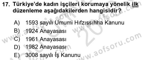 Sosyal Politika Dersi 2018 - 2019 Yılı 3 Ders Sınav Soruları 17. Soru
