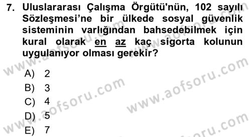 Sosyal Politika Dersi 2018 - 2019 Yılı 3 Ders Sınav Soruları 7. Soru