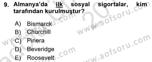 Sosyal Politika Dersi 2018 - 2019 Yılı 3 Ders Sınav Soruları 9. Soru