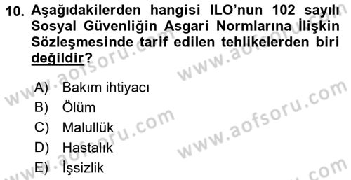 Sosyal Politika Dersi 2018 - 2019 Yılı (Final) Dönem Sonu Sınav Soruları 10. Soru