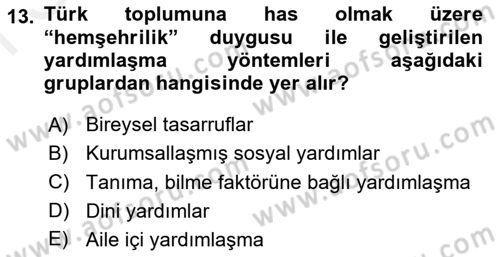 Sosyal Politika Dersi 2018 - 2019 Yılı (Final) Dönem Sonu Sınav Soruları 13. Soru