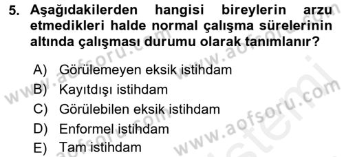 Sosyal Politika Dersi 2018 - 2019 Yılı (Final) Dönem Sonu Sınav Soruları 5. Soru