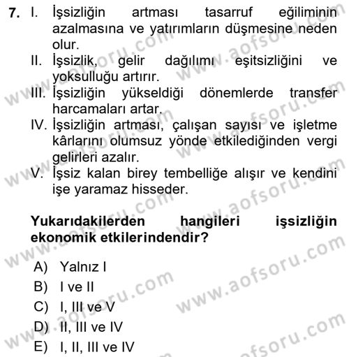 Sosyal Politika Dersi 2018 - 2019 Yılı (Final) Dönem Sonu Sınav Soruları 7. Soru
