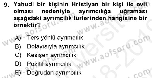 Sosyal Politika Dersi 2018 - 2019 Yılı (Final) Dönem Sonu Sınav Soruları 9. Soru