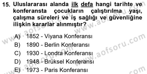 Sosyal Politika Dersi 2018 - 2019 Yılı Yaz Okulu Sınav Soruları 15. Soru