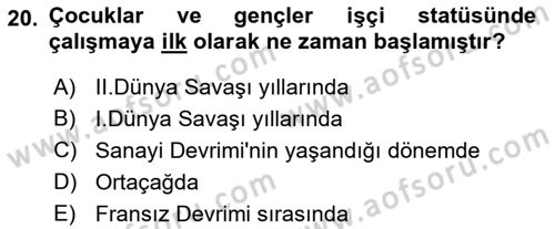 Sosyal Politika Dersi 2018 - 2019 Yılı Yaz Okulu Sınav Soruları 20. Soru