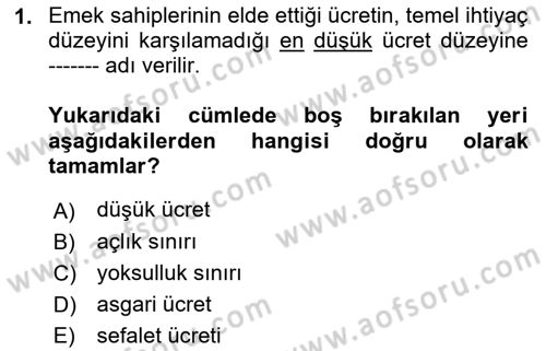Sosyal Politika Dersi 2019 - 2020 Yılı (Vize) Ara Sınav Soruları 1. Soru