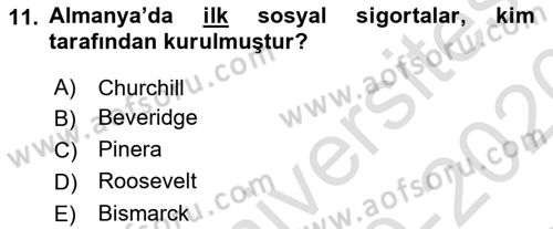 Sosyal Politika Dersi 2019 - 2020 Yılı (Final) Dönem Sonu Sınav Soruları 11. Soru