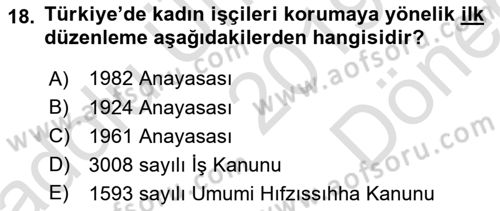 Sosyal Politika Dersi 2019 - 2020 Yılı (Final) Dönem Sonu Sınav Soruları 18. Soru