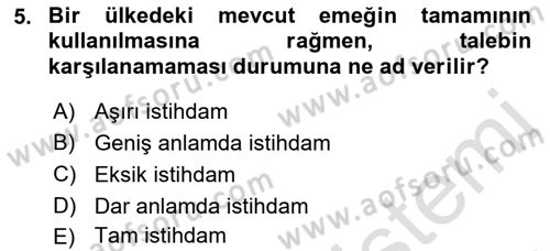 Sosyal Politika Dersi 2019 - 2020 Yılı (Final) Dönem Sonu Sınav Soruları 5. Soru