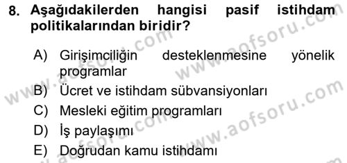 Sosyal Politika Dersi 2019 - 2020 Yılı (Final) Dönem Sonu Sınav Soruları 8. Soru