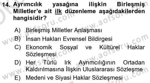 Sosyal Politika Dersi 2020 - 2021 Yılı Yaz Okulu Sınav Soruları 14. Soru