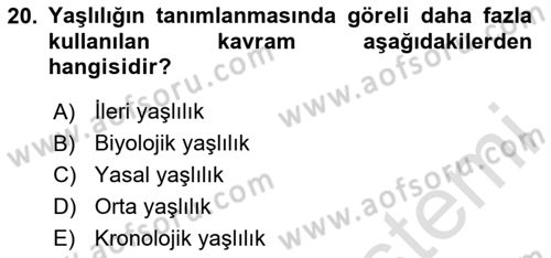 Sosyal Politika Dersi 2020 - 2021 Yılı Yaz Okulu Sınav Soruları 20. Soru