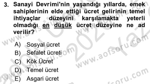 Sosyal Politika Dersi 2020 - 2021 Yılı Yaz Okulu Sınav Soruları 3. Soru