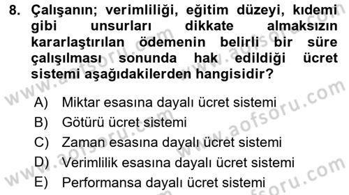 Sosyal Politika Dersi 2020 - 2021 Yılı Yaz Okulu Sınav Soruları 8. Soru