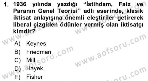 Sosyal Politika Dersi 2021 - 2022 Yılı (Vize) Ara Sınav Soruları 1. Soru