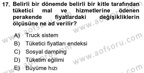 Sosyal Politika Dersi 2021 - 2022 Yılı (Vize) Ara Sınav Soruları 17. Soru