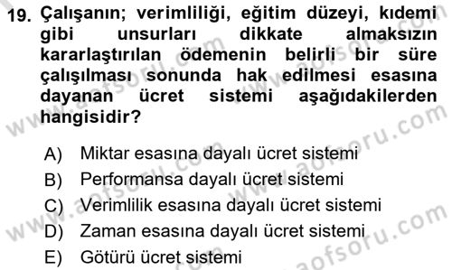 Sosyal Politika Dersi 2021 - 2022 Yılı (Vize) Ara Sınav Soruları 19. Soru