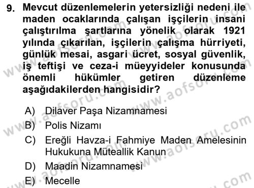 Sosyal Politika Dersi 2021 - 2022 Yılı (Vize) Ara Sınav Soruları 9. Soru
