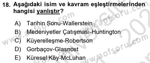 Sosyal Politika Dersi 2021 - 2022 Yılı (Final) Dönem Sonu Sınav Soruları 18. Soru