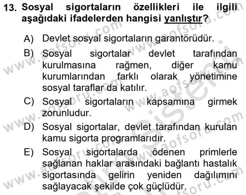 Sosyal Politika Dersi 2021 - 2022 Yılı Yaz Okulu Sınav Soruları 13. Soru