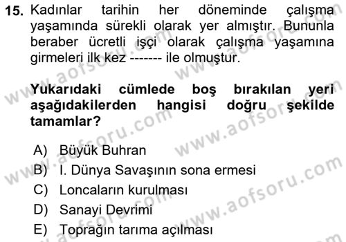 Sosyal Politika Dersi 2021 - 2022 Yılı Yaz Okulu Sınav Soruları 15. Soru