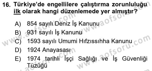 Sosyal Politika Dersi 2021 - 2022 Yılı Yaz Okulu Sınav Soruları 16. Soru