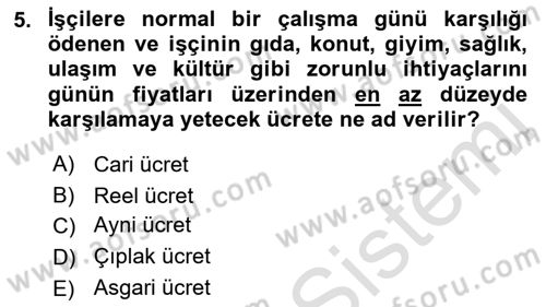Sosyal Politika Dersi 2021 - 2022 Yılı Yaz Okulu Sınav Soruları 5. Soru