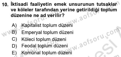 Sosyal Politika Dersi 2022 - 2023 Yılı (Vize) Ara Sınav Soruları 10. Soru