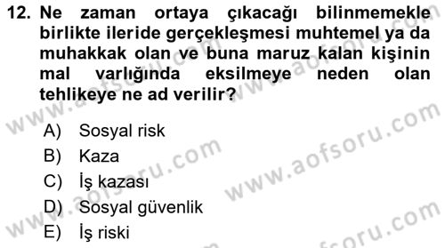 Sosyal Politika Dersi 2022 - 2023 Yılı (Vize) Ara Sınav Soruları 12. Soru