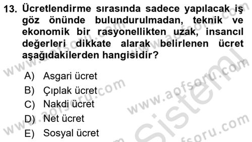 Sosyal Politika Dersi 2022 - 2023 Yılı (Vize) Ara Sınav Soruları 13. Soru