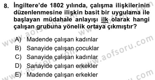 Sosyal Politika Dersi 2022 - 2023 Yılı (Vize) Ara Sınav Soruları 8. Soru