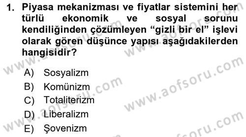 Sosyal Politika Dersi 2022 - 2023 Yılı (Final) Dönem Sonu Sınav Soruları 1. Soru