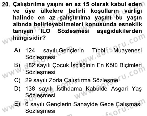 Sosyal Politika Dersi 2022 - 2023 Yılı (Final) Dönem Sonu Sınav Soruları 20. Soru
