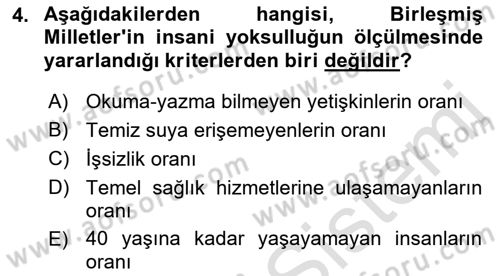 Sosyal Politika Dersi 2022 - 2023 Yılı (Final) Dönem Sonu Sınav Soruları 4. Soru