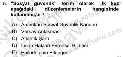Sosyal Politika Dersi 2022 - 2023 Yılı (Final) Dönem Sonu Sınav Soruları 5. Soru